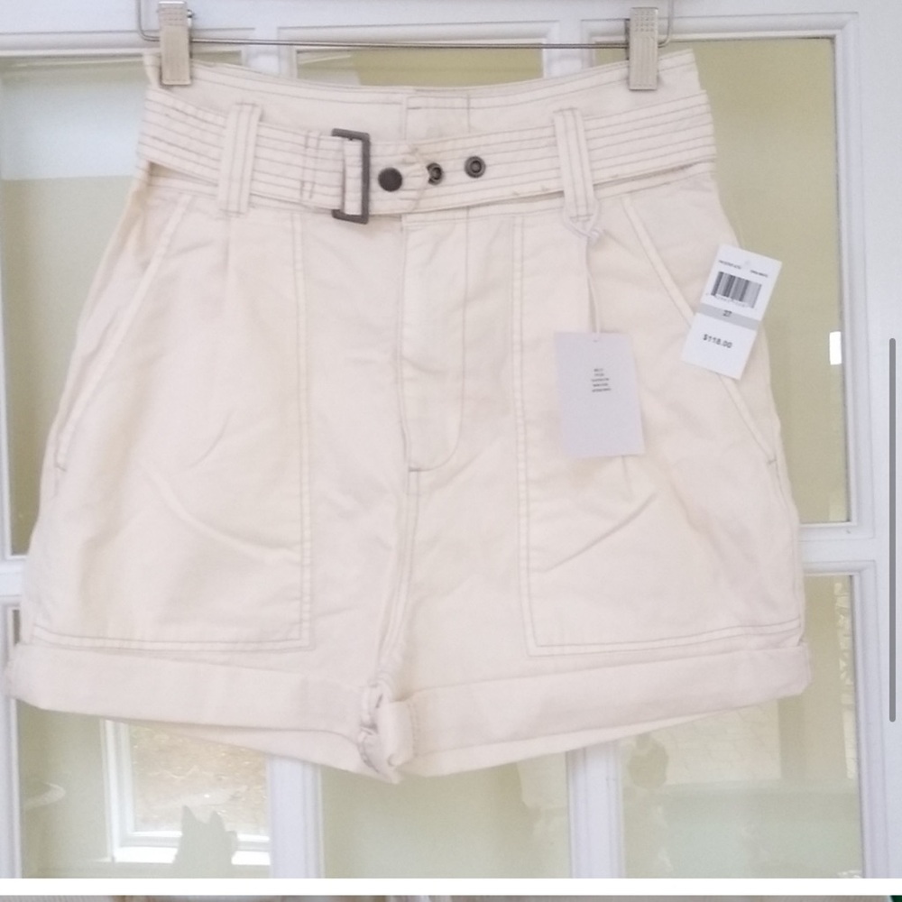 PISTOLA Revolve Arita Paperbag Shorts Antique White Size 26